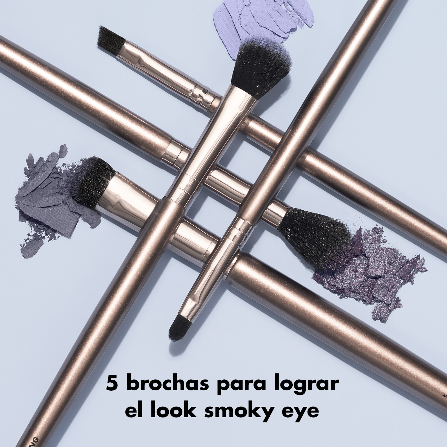 E.L.F. SMOKY EYE BRUSH KIT - 5 PIECE (JUEGO DE 5 BROCHAS DE MAQUILLAJE PARA OJOS AHUMADOS)